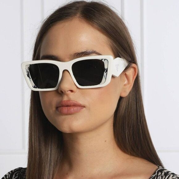 NEW Prada PR08YS 02V5S0 White Havana Black Gray Cat Eye Unisex Sunglasses - Picture 4 of 12